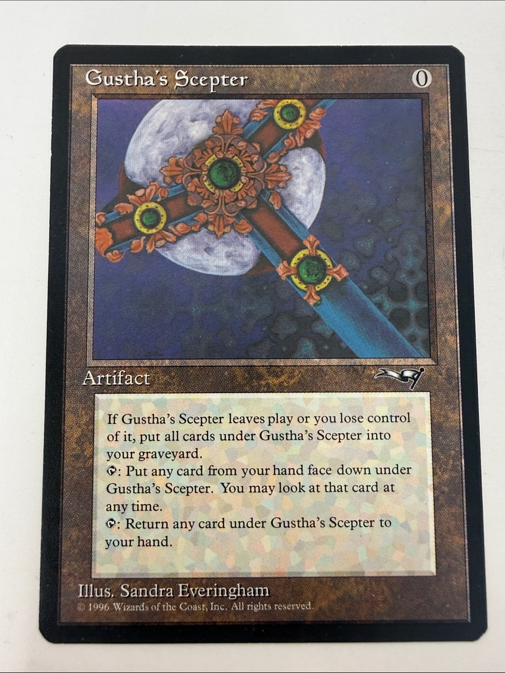 MTG Gustha's Scepter Home Art Print - Blue & Green Fantasy Card